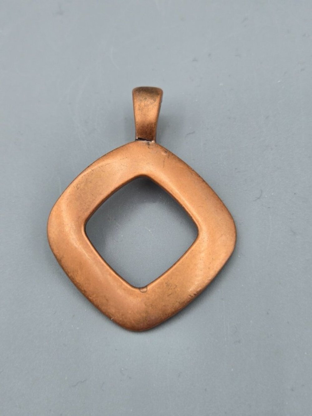 Magnetic Diamond Shaped Copper Color Metal Necklace Enhancer 2.5 in